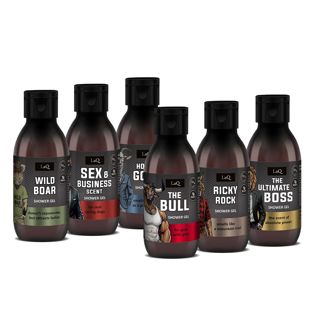 Kinkekomplekt LaQ dušigeelid MINI Men Alfa Pack 6*100ml - Pilt 2